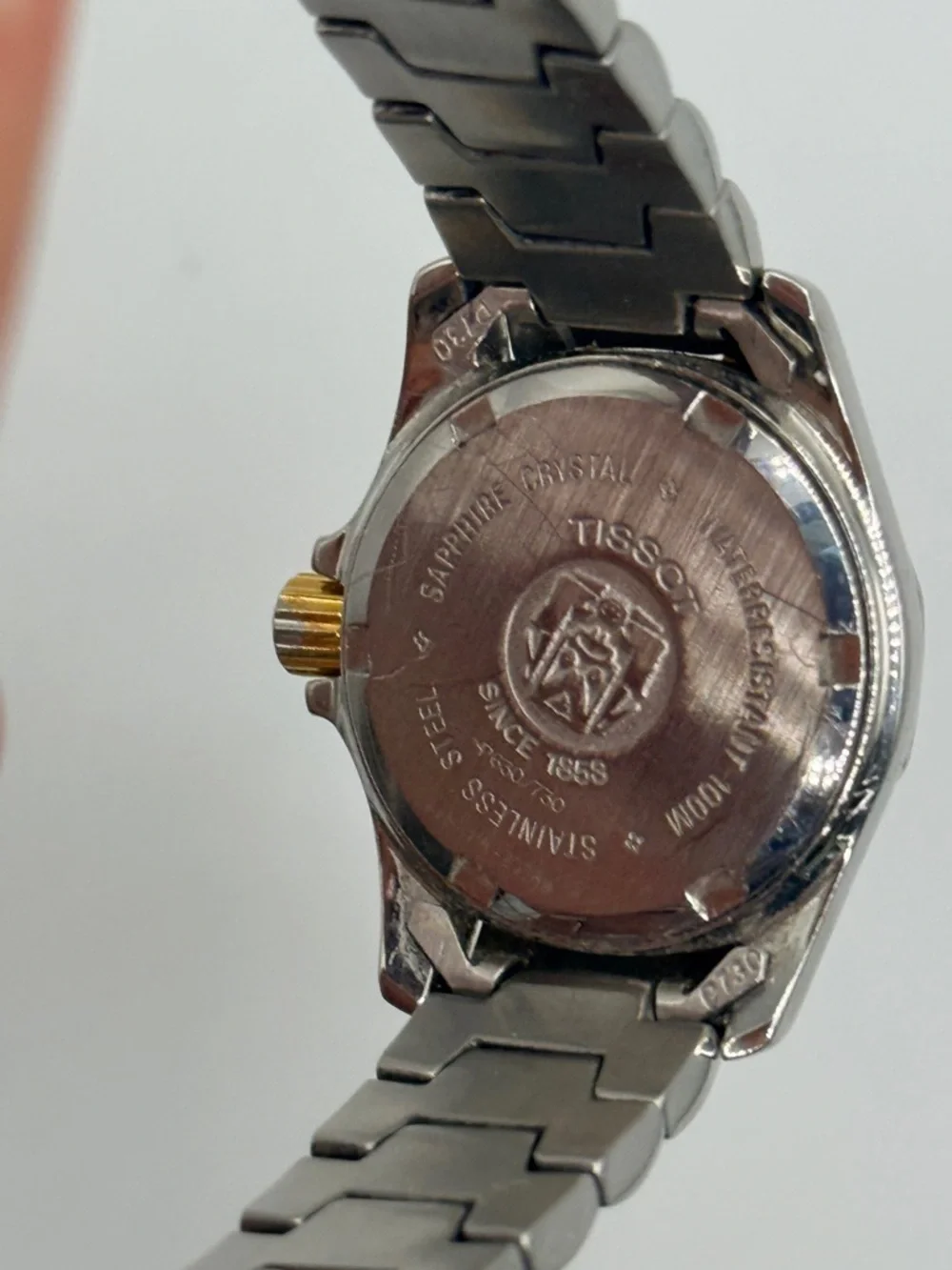 Vintage Tissot PR100 Swiss Two Tone Watch Roman Numeral Dial - Picture 6 of 7